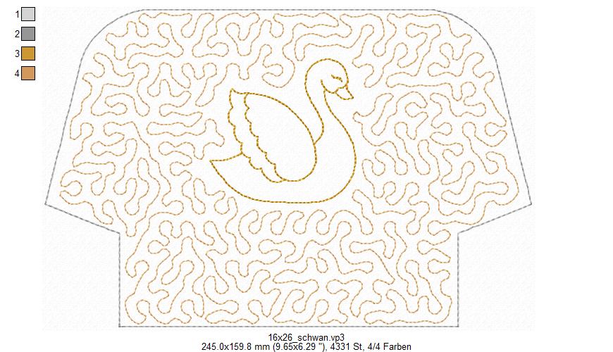 Bild 1 von ITH Quilttasche Schwan 13x18 oder 16x26 Rahmen, inkl. Schnittmuster  / (Rahmengröße:) 16x26 Rahmen