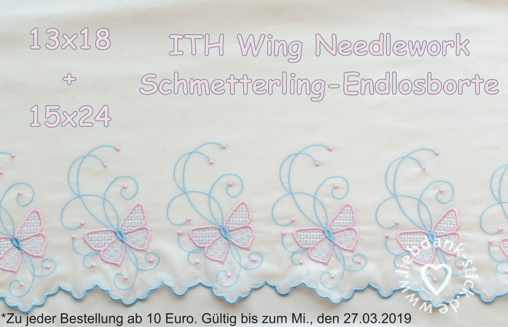 Bild 1 von Wing Needlework Schmetterling-Endlosborte, Spitzenborte 13x18 + 15x24