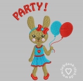 Stickdatei Party Hase 13x18