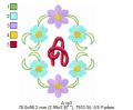 Bild 2 von Stickdatei Blumen Monogramm ABC 10x10