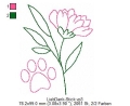 Bild 2 von Stickdatei, Pfötchenblume, 10x10 Rahmen