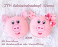 ITH Schweinchenkopf-Kissen - Set 20x36 Rahmen, Mädchen + Junge