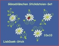 Gänseblümchen Stickmuster-Set 10x10  (5 Motive)
