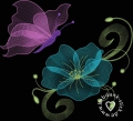 Bild 3 von Stickdateien Set Schmetterling 10x10 + Blume 10x10