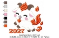 Bild 2 von Stickdatei Feuer-Ziege 2027, 10x10 Rahmen