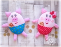 Bild 7 von ITH Schweinchen - Set 13x18 Rahmen, 2 Stickdateien: Mädchen + Junge