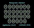 Stickdatei Monogramm Alphabet Applikation 10x10