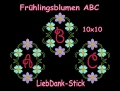 Stickdatei Blumen Monogramm ABC 10x10