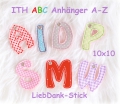 Bild 1 von ITH ABC Anhänger,  Stickdateien Set, ca. 6,5cm