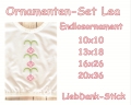 Endlos Ornament Lea,  Endlos-Stickmusterset 10x10 + 13x18 + 16x26 + 20x36 Rahmen