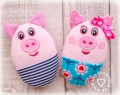 Bild 4 von ITH Schweinchen - Set 10x10 Rahmen, 2 Stickdateien: Mädchen + Junge