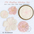 ITH Hibiskus Mug Rug  + Hibiskus Motiv Set (12 Stickdateien)