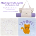 Meditierende Katze Stickdateien-Set, 10x10 + 13x18 Rahmen  (6 Motive)