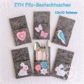 Bild 1 von ITH Filz - Bestecktaschen, Ostern, Frühling, 10x10 Rahmen