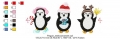 Bild 2 von Pinguine Stickdateien-Set, Festonborte, Endlosornament, Motiv 13x18 Rahmen